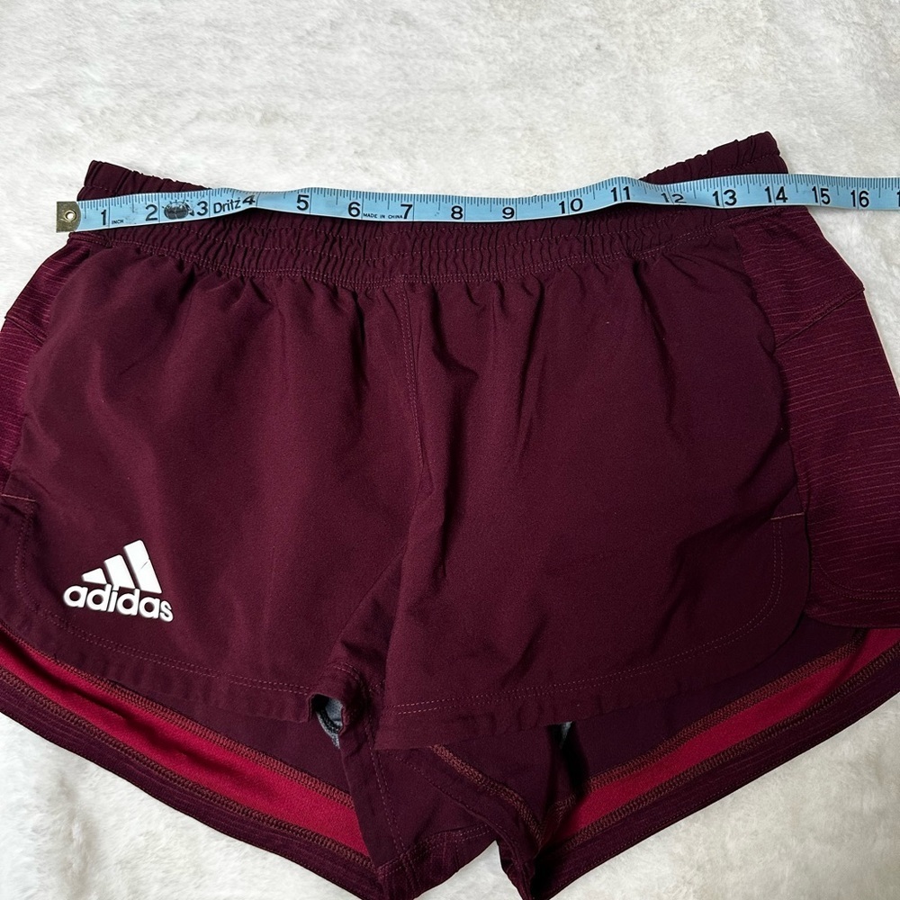 adidas Women's Burgundy Athletic Shorts - Picture 4 of 6